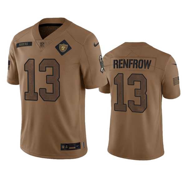 Men%27s Las Vegas Raiders #13 Hunter Renfrow 2023 Brown Salute To Service Limited Football Stitched Jersey Dyin->las vegas raiders->NFL Jersey
